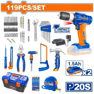Set 119 Pcs Taladro Con Percutor Wadfow Wdt1b119