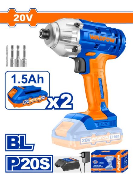 Atornillador De Impacto 20volt Wadfow 2 Bat 1.5 Ah 1 Cargado - Imagen 2