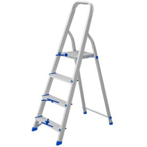 Escalera Familiar Aluminio 4 Escalones 120 Kg Wadfow Wld3h04