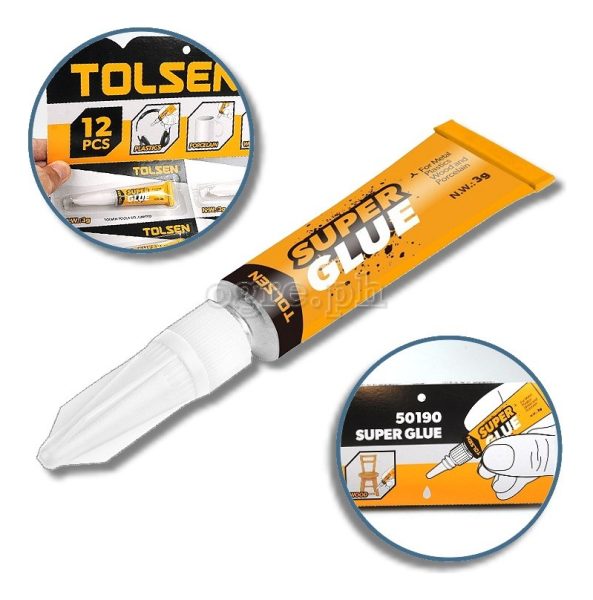 Adhesivo Instantaneo Tolsen 3gr Gotita Cianoacrilato Pro 501 - Imagen 3