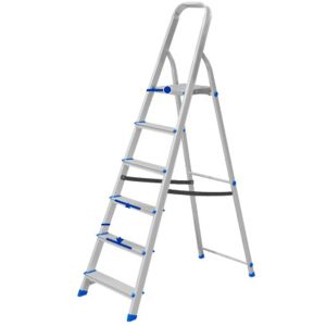 Escalera Familiar Aluminio 6 Escalones 120 Kg Wadfow Wld3h06