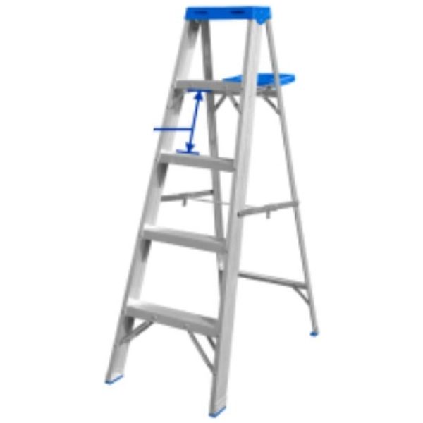 Escalera Pintor 5 Esc 150kg Con Bandeja Wadfow Wld4h05 Color