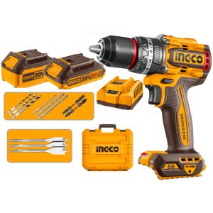Taladro Atornillador Percutor 20v 2 Bat Carg Valija Acc