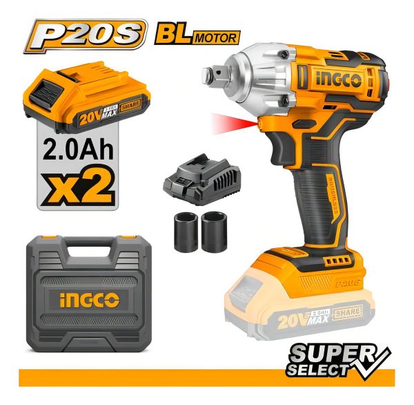 Llave De Impacto 1/2 PuLG Bateria 20v Ingco Ciwli2038 - Imagen 2
