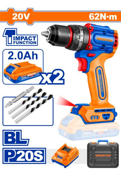 Taladro Atornillador 2 Batería 20v Cargador Y Accesorios - Imagen 2