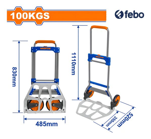 Carro De Carga Plegable Wadfow 100kg Wwb9a10 - Imagen 2
