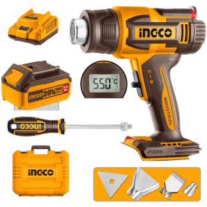 Pistola De Calor 20v Con Bateria Cargador Valija Accesorios