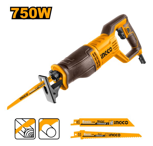 Sierra Sable 750w Regulador Velocidad + 2 Hojas Rs7508 Ingco - Imagen 2