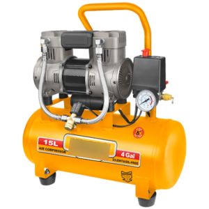 Compresor 15lt 1.5hp Libre De Aceite Bajo Ruido Ingco