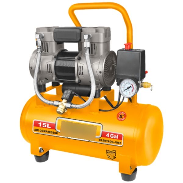 Compresor 15lt 1.5hp Libre De Aceite Bajo Ruido Ingco
