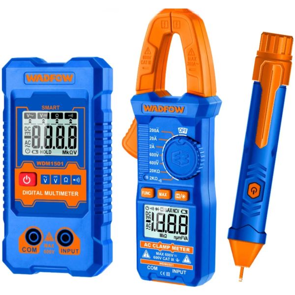 Set Tester Multimetro + Pinza Amp + Detector Volt Wadfow