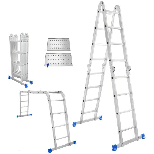 Escalera Andamio 16 Escalones Aluminio Wadfow Wld7h44 Color