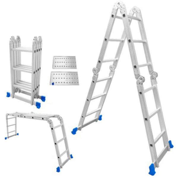 Escalera Andamio 12 Escalones Aluminio Con Plataforma Wadfow