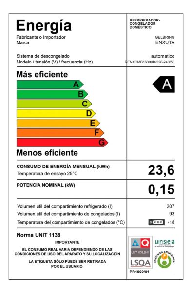 Heladera Freezer Inferior Enxuta Renxcmb16300d Eficiencia A - Imagen 3