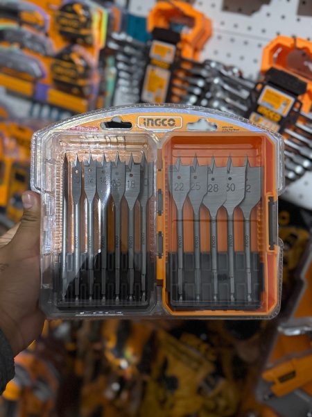 Set De 12 Brocas Planas Para Madera Ingco Akdl1206 - Imagen 2