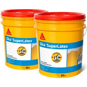 Combo 20 + 20 Pintura Sika Superlatex Interior Exte Lavable