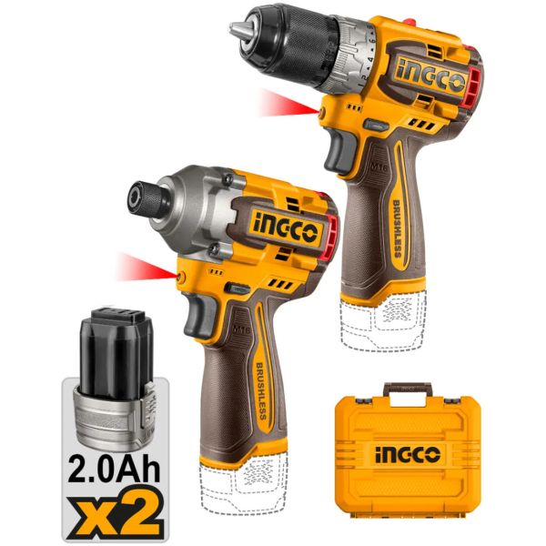 Kit Taladro Atornillador 16v+ Atornillador Impacto A Bateria - Imagen 2
