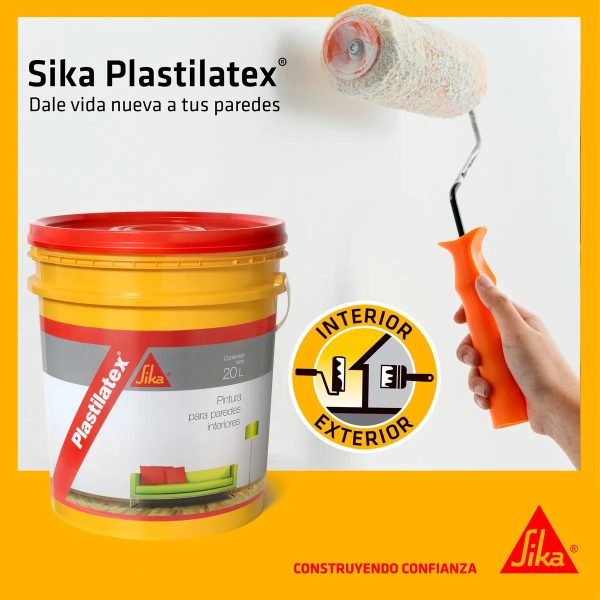 Pintura Interior Semi Lavable Plastilatex Sika 20 Litros - Imagen 2