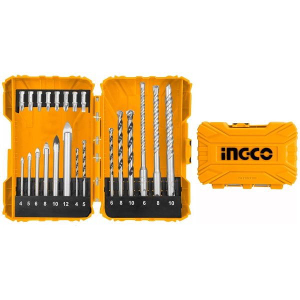 Set 22 Mechas Vidrio Concreto Sds Plus Y Puntas Ingco