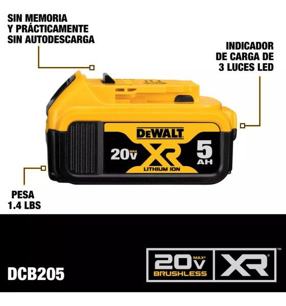 Combo Dewalt Dck248p1b2 Taladro 1/2'' + Esmeriladora 4-1/2'' - Imagen 8