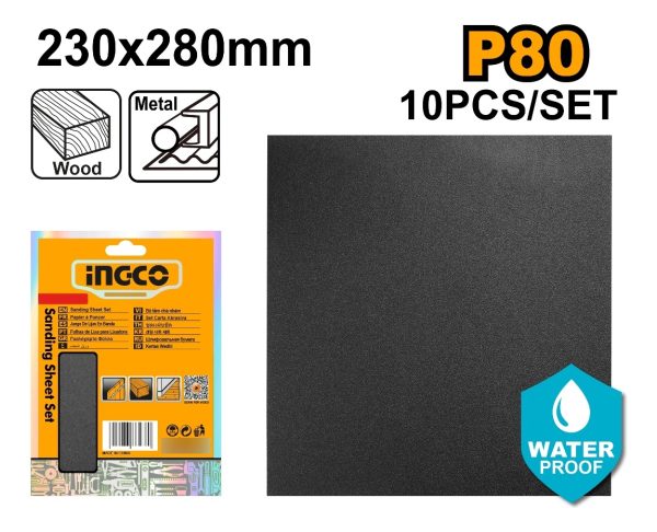 Set Lija Al Agua Grano 60 Al 80 X 10u Ingco - Imagen 4