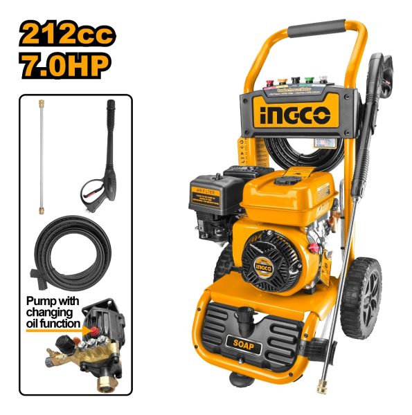 Hidrolavadora Motor A Nafta 7 Hp Ingco Ghpw2103 - Imagen 3