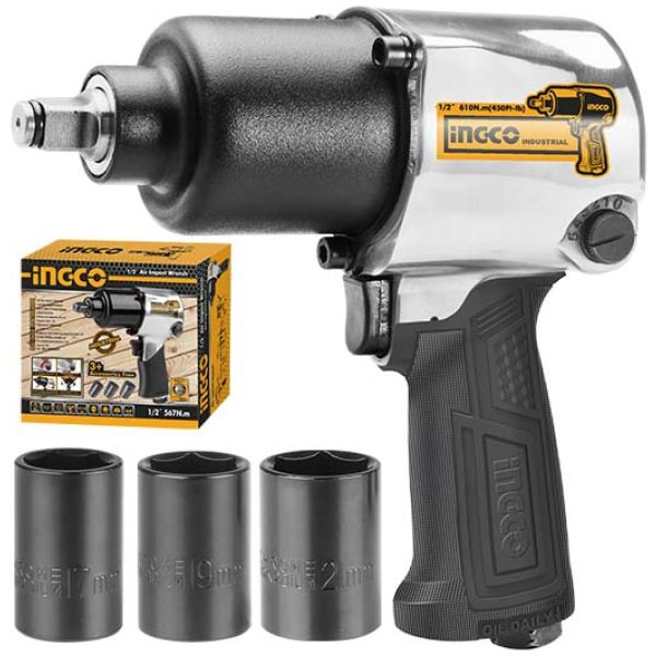 Llave De Impacto Neumatica 1/2 Ingco Industrial Aiw12561