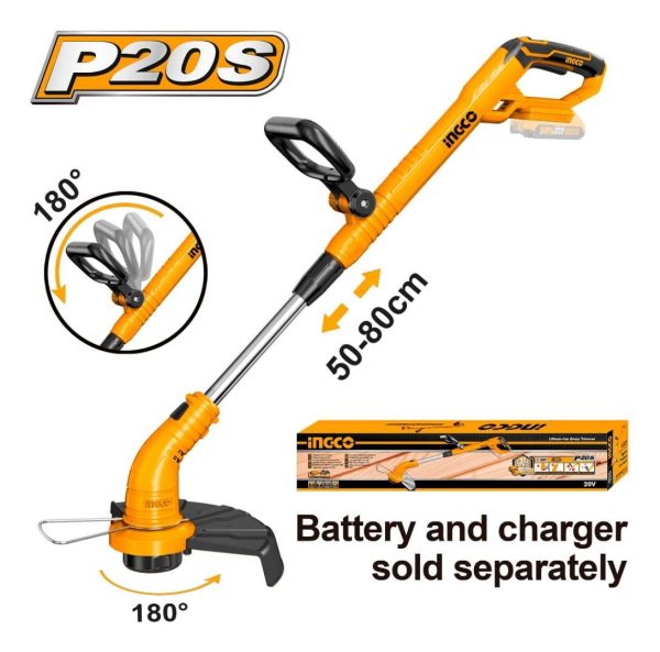 Bordeadora Bat 20v Extensible Mango Regulable Ingco Cgtli200 - Imagen 2