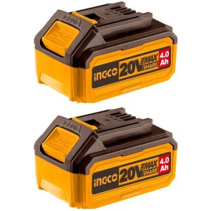 Set Bateria Ion Litio 20v 2pcs Multiherramientas 4,0ah Ingco