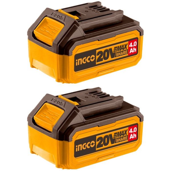 Set Bateria Ion Litio 20v 2pcs Multiherramientas 4,0ah Ingco