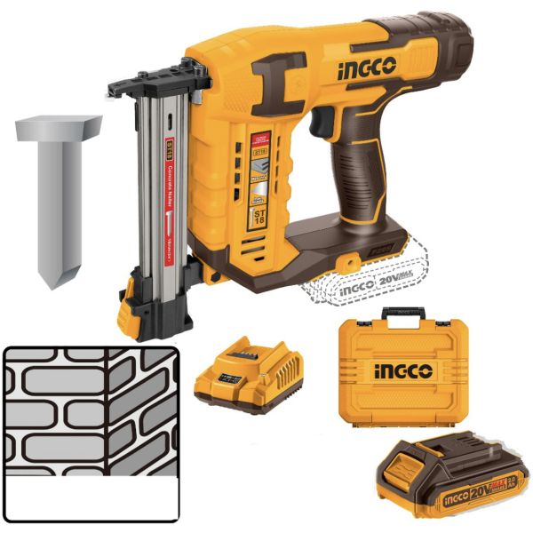 Clavadora A Bateria 20v Para Ladrillo Madera Ingco Cstli3808