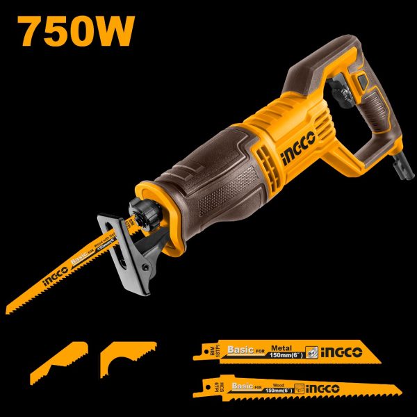 Sierra Sable 750w +1 Hoja Sierra Madera 1 Metal Ingco Rs7508 - Imagen 4