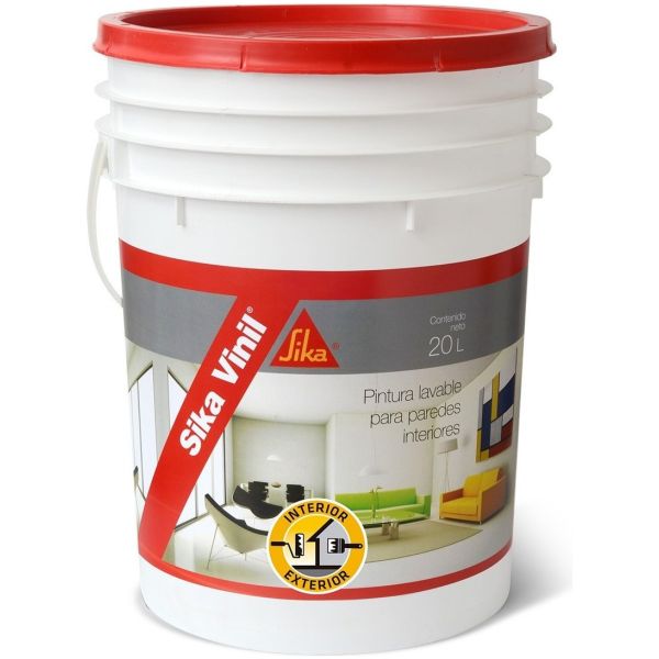Pintura Latex Interior Super Lavable 20lt Sika Vinil Blanca