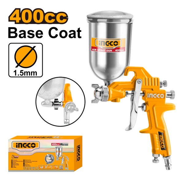 Pistola Neumática Gravedad Para Pintar 400cc Ingco Asg4042 - Imagen 2