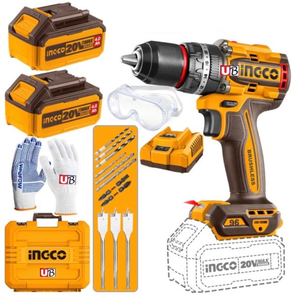 Taladro Percutor 20v 96nm C/2 Baterías Ingco Cidli2096