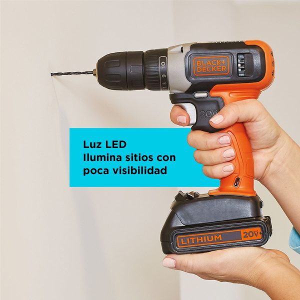 Taladro/destornillador 20v Max + Bat Black+decker Bcd702c1 - Imagen 2