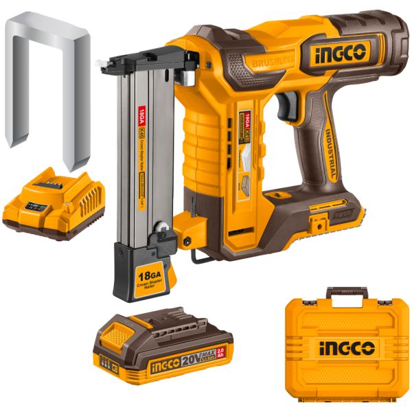 Engrapadora 20v 40mm Brushless Con Accesorios Ingco