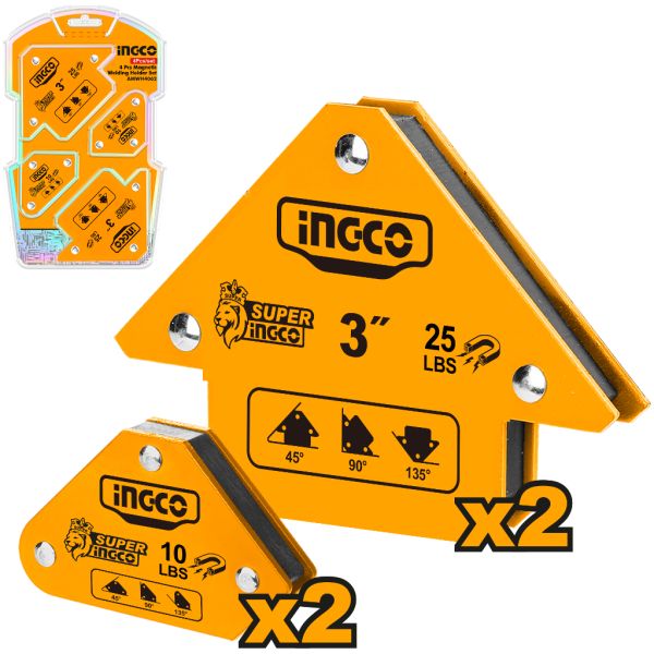 Set X 4 Escuadra Magnetica Ingco Amwh4062