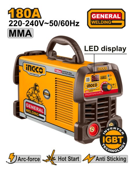 Soldadora Inverter Mma180a Led Display Igbt Con Accesorios - Imagen 2