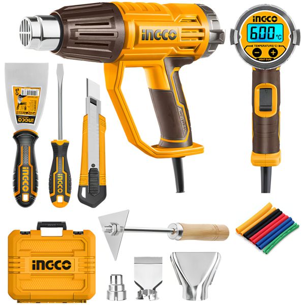 Pistola De Calor 2000w En Set C Valija Y Accesorios Lcd Ingc