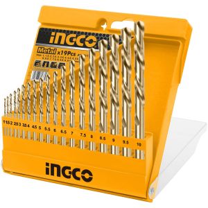 Set 19 Mechas Taladro Metal 1-10mm Ingco Akdb1195