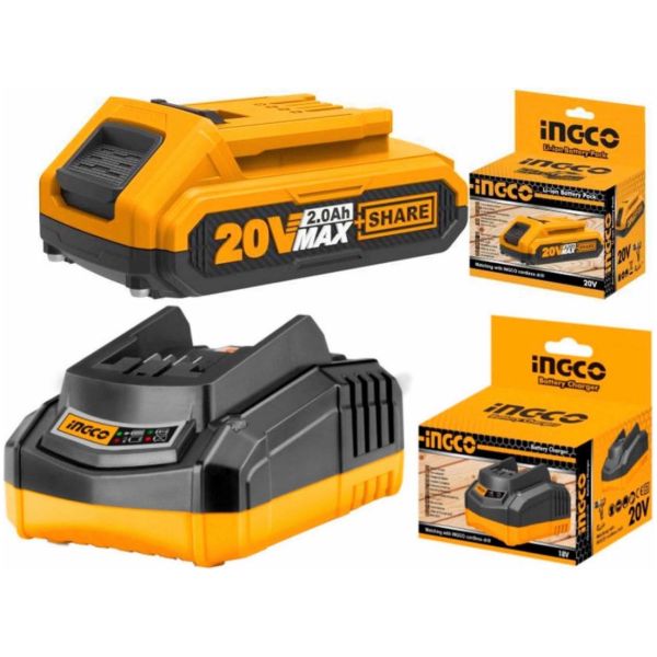 Kit Cargador 20v Y Bateria 20v 2.0ah Ingco P20s