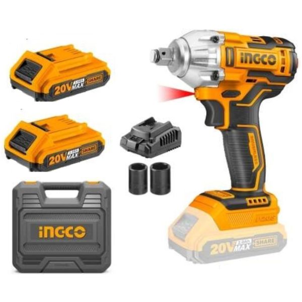 Llave De Impacto 1/2 PuLG Bateria 20v Ingco Ciwli2038