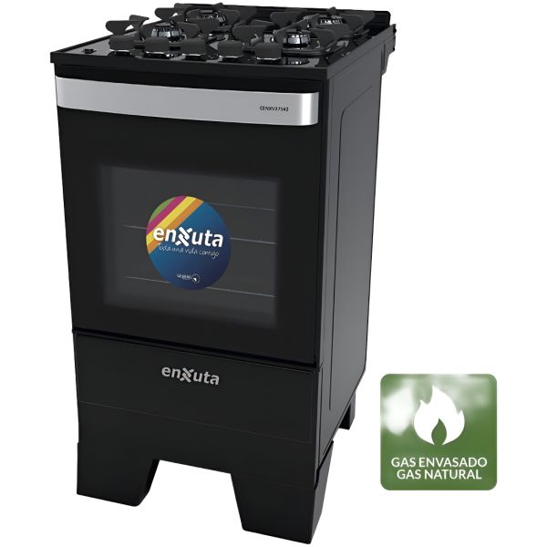 Cocina Enxuta A Gas 4h Grill Mesada Negra