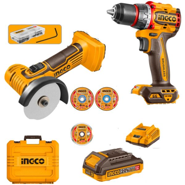 Mini Amoladora 3 + Taladro Atornillador Ingco Ckli20766