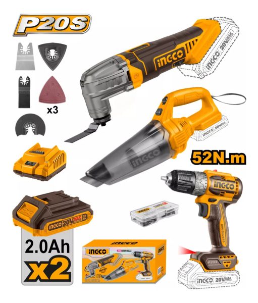 Kit Taladro Atornillador + Mult + Aspiradora Cosli240685 - Imagen 2