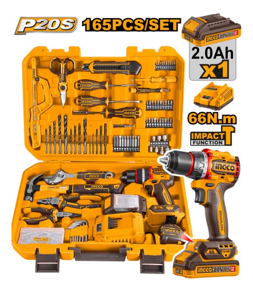 Kit Atornillador Percutor Valija + 165 Acc Ingco Hkthp11651 - Imagen 5