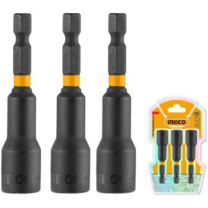 Set X 3 Adaptador Impacto Imantado 13mm 1/4 65mm Ingco