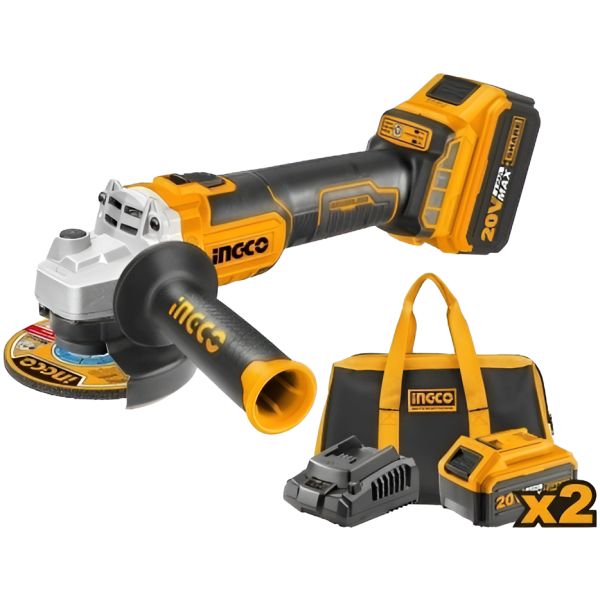 Amoladora 2 Bat + Carg + Discos + Bolso Ingco Cagli2011582