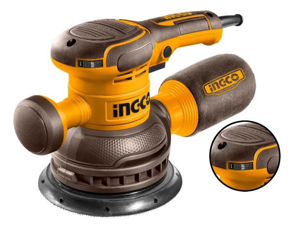Lijadora Roto Orbital Ingco 150mm 450w 5 Lijas Herramientas - Imagen 2